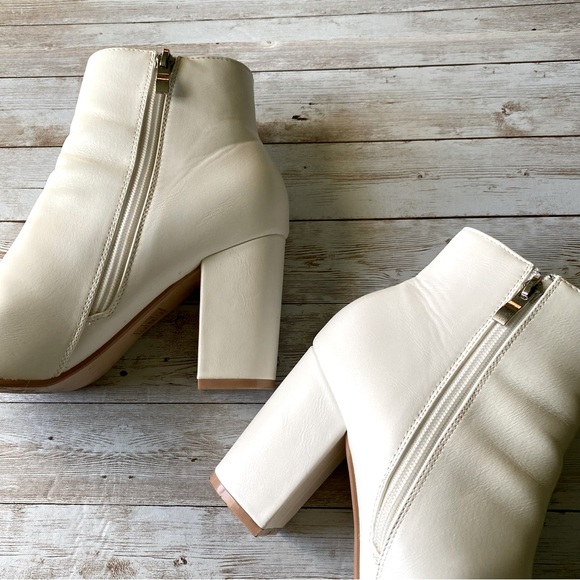 💜4/$40 White Block Mid High Heel Ankle Booties - Picture 7 of 16